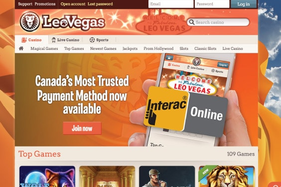 Deposit At Leo Vegas Canada Casino With Interac Online
